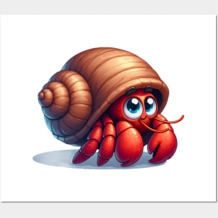 Cute Hermit Crab Posters and Art